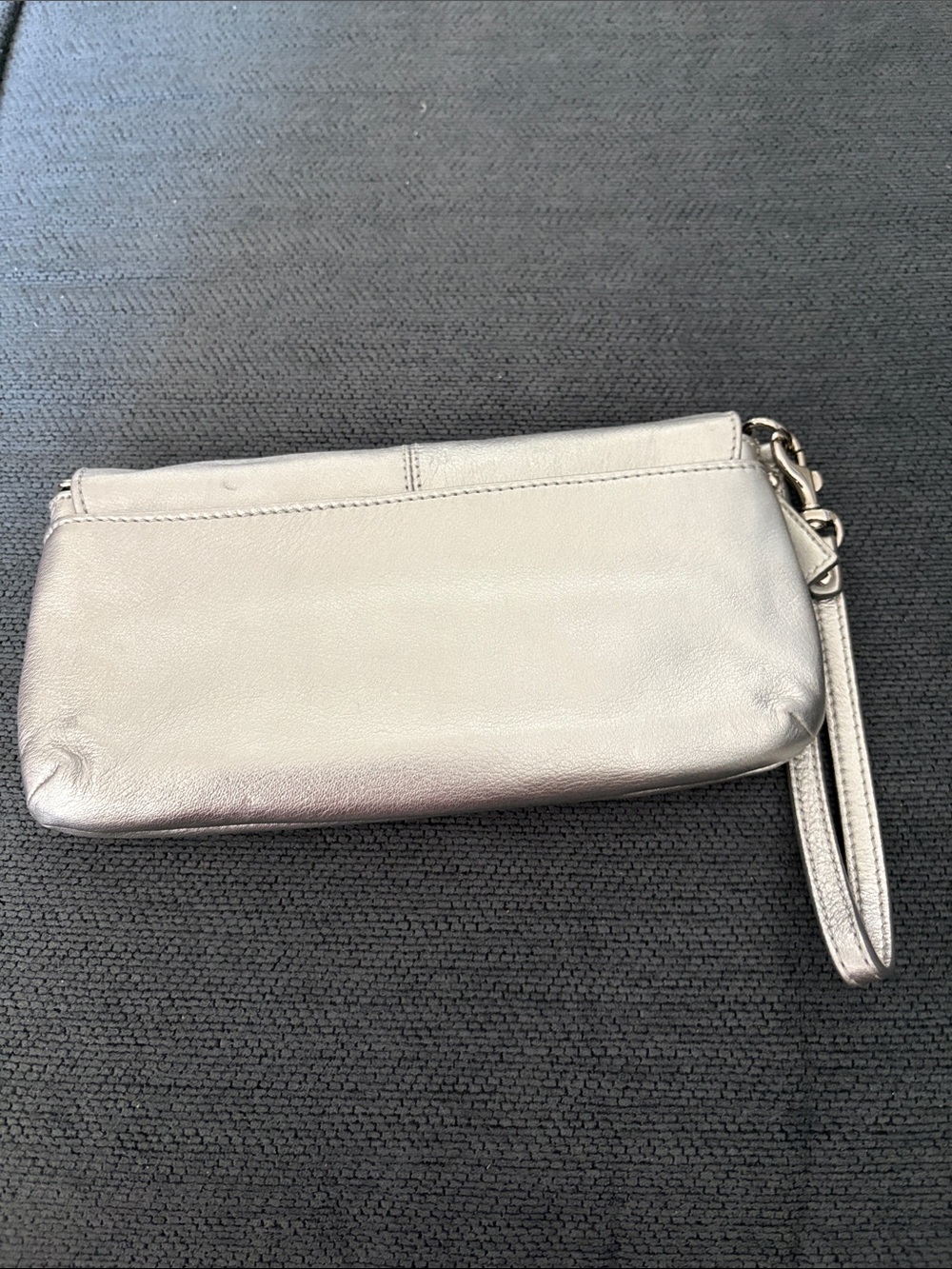 Coach Metallic Silver Wristlet Clutch - Picture 11 of 13